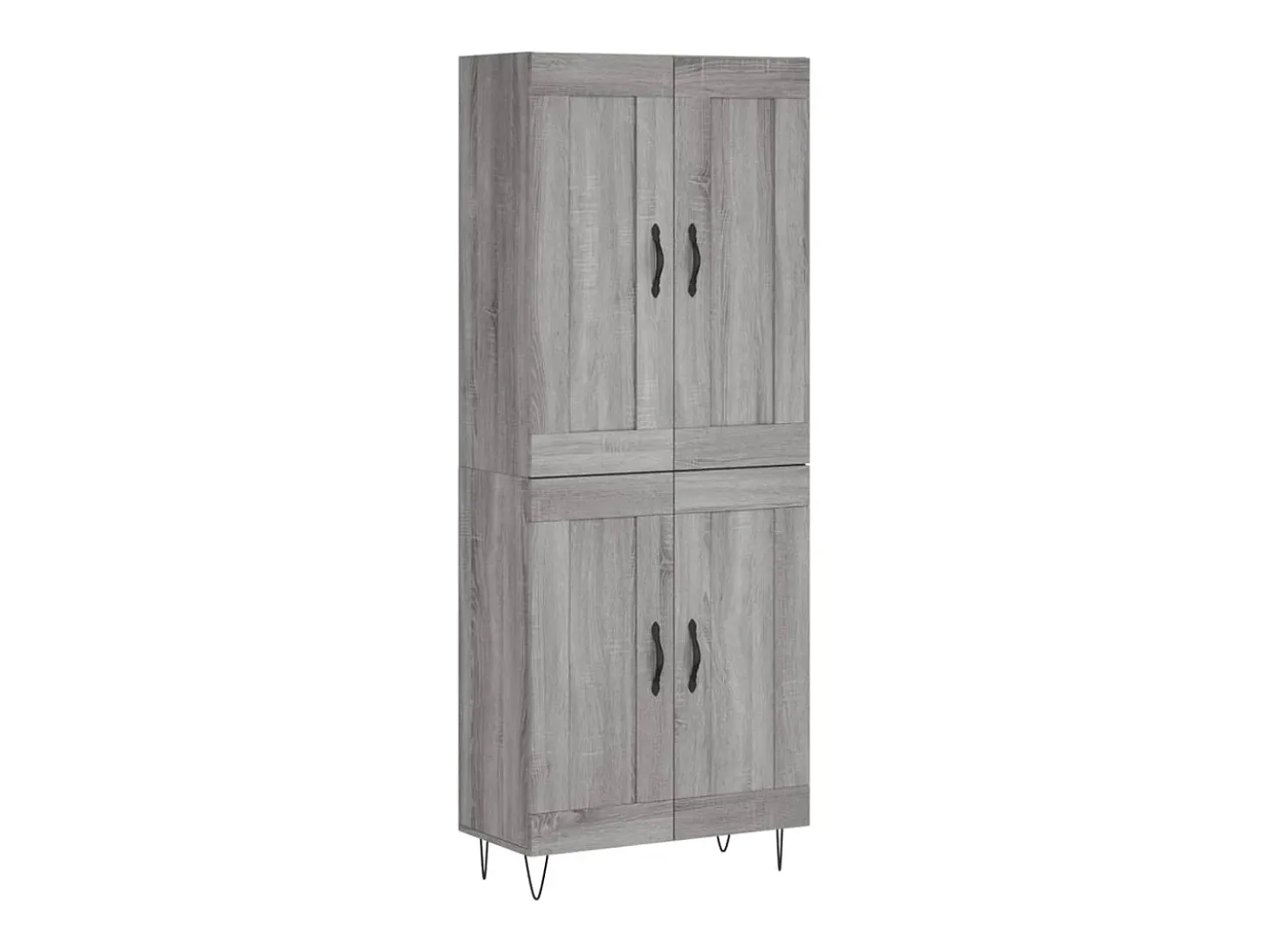 Aparador alto madera contrachapada gris sonoma 69,5x34x180 cm