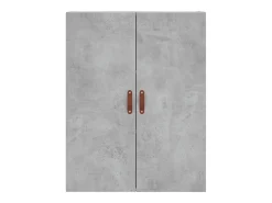 Aparador alto madera contrachapada gris hormigón 69,5x34x180 cm