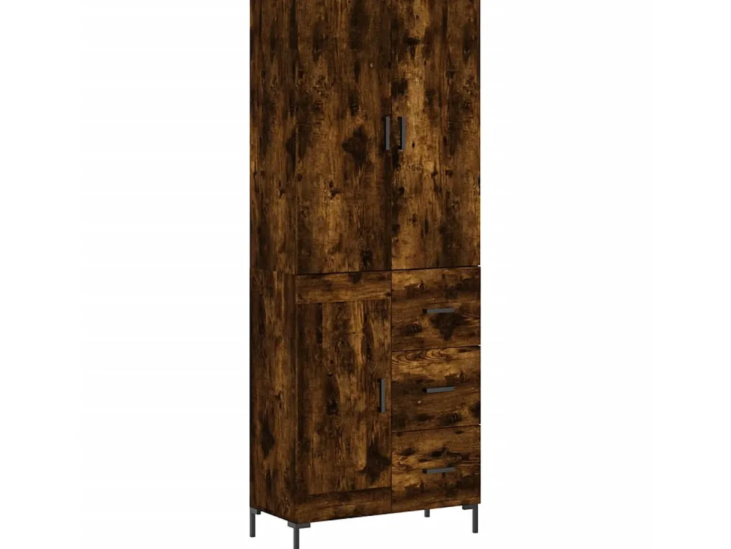 Aparador alto madera contrachapada roble ahumado 69,5x34x180 cm ES35511