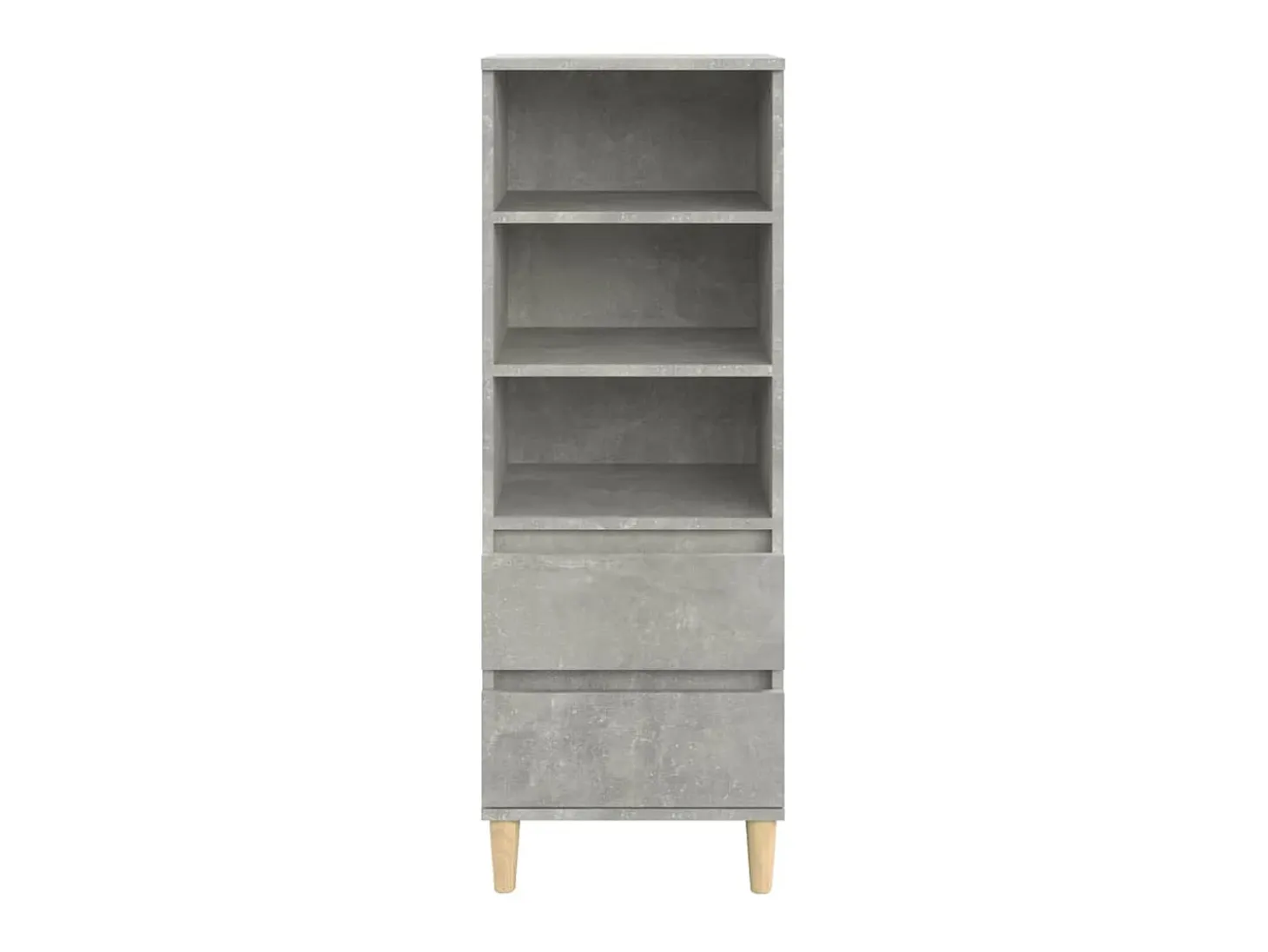Aparador alto madera contrachapada gris hormigón 40x36x110 cm ES54305