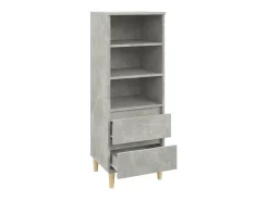 Aparador alto madera contrachapada gris hormigón 40x36x110 cm ES54305