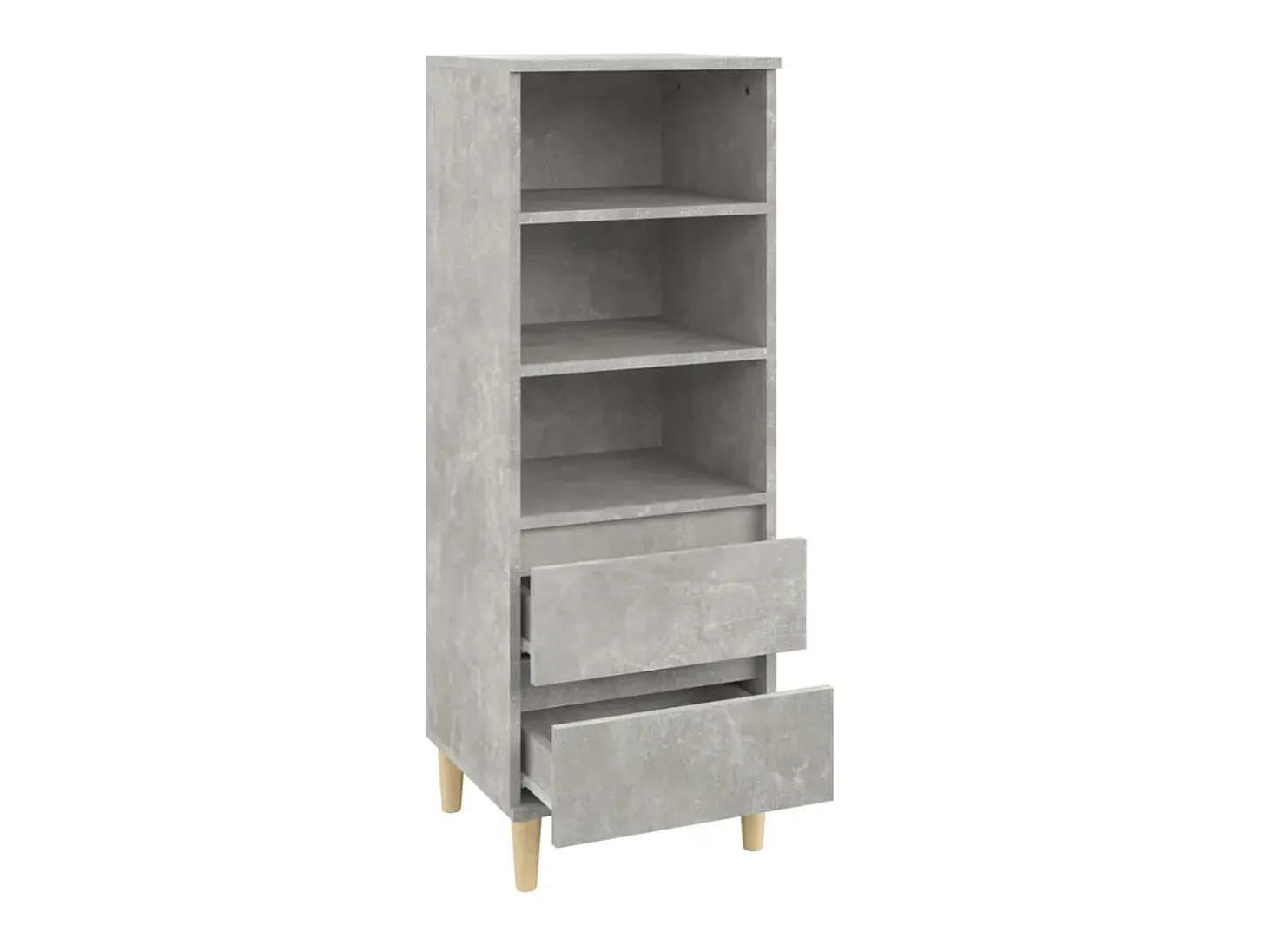Aparador alto madera contrachapada gris hormigón 40x36x110 cm ES54305