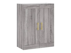 Aparador alto madera contrachapada gris sonoma 69,5x34x180 cm ES627273