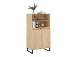 Aparador alto madera contrachapada color roble 60x36x110 cm ES79752