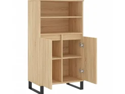 Aparador alto madera contrachapada color roble 60x36x110 cm ES79752
