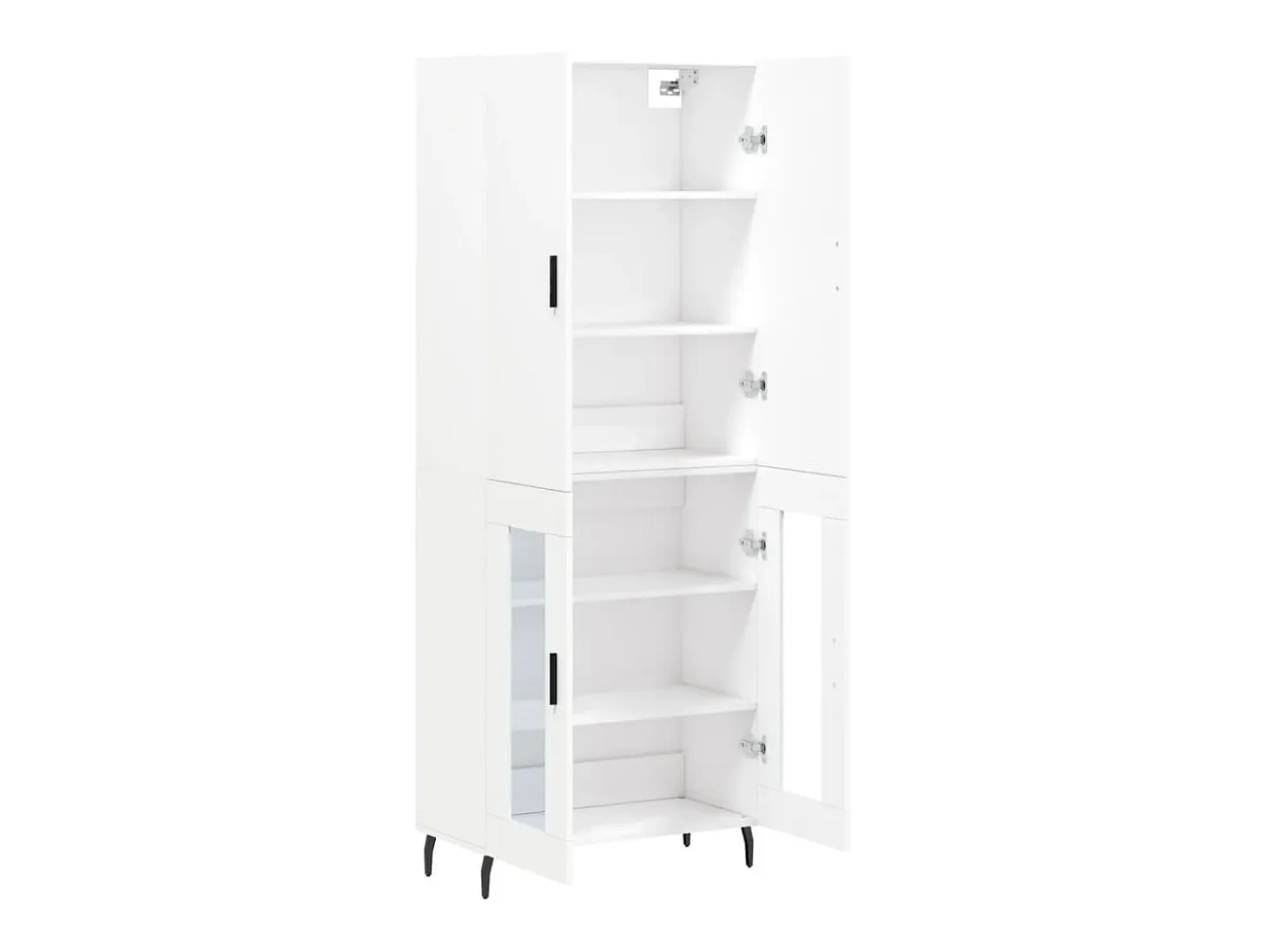 Aparador alto madera contrachapada blanco 69,5x34x180 cm