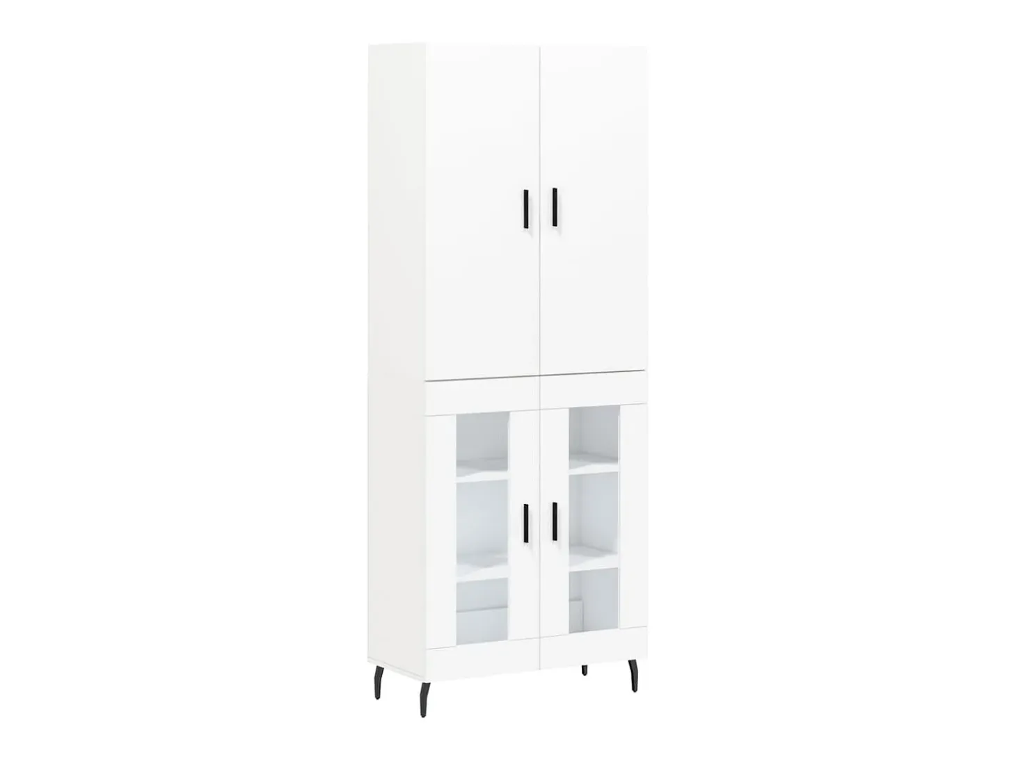 Aparador alto madera contrachapada blanco 69,5x34x180 cm