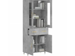 Aparador alto madera contrachapada gris hormigón 69,5x34x180 cm ES88068