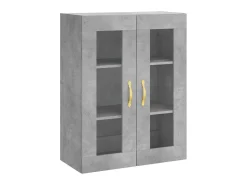 Aparador alto madera contrachapada gris hormigón 69,5x34x180 cm ES88068