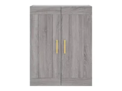Aparador alto madera contrachapada gris sonoma 69,5x34x180 cm