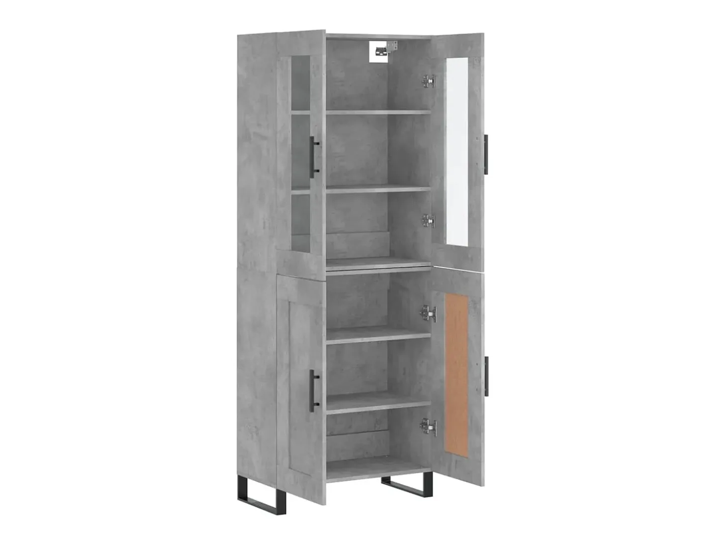 Aparador alto madera contrachapada gris hormigón 69,5x34x180 cm ES93763