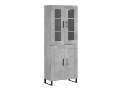 Aparador alto madera contrachapada gris hormigón 69,5x34x180 cm ES93763
