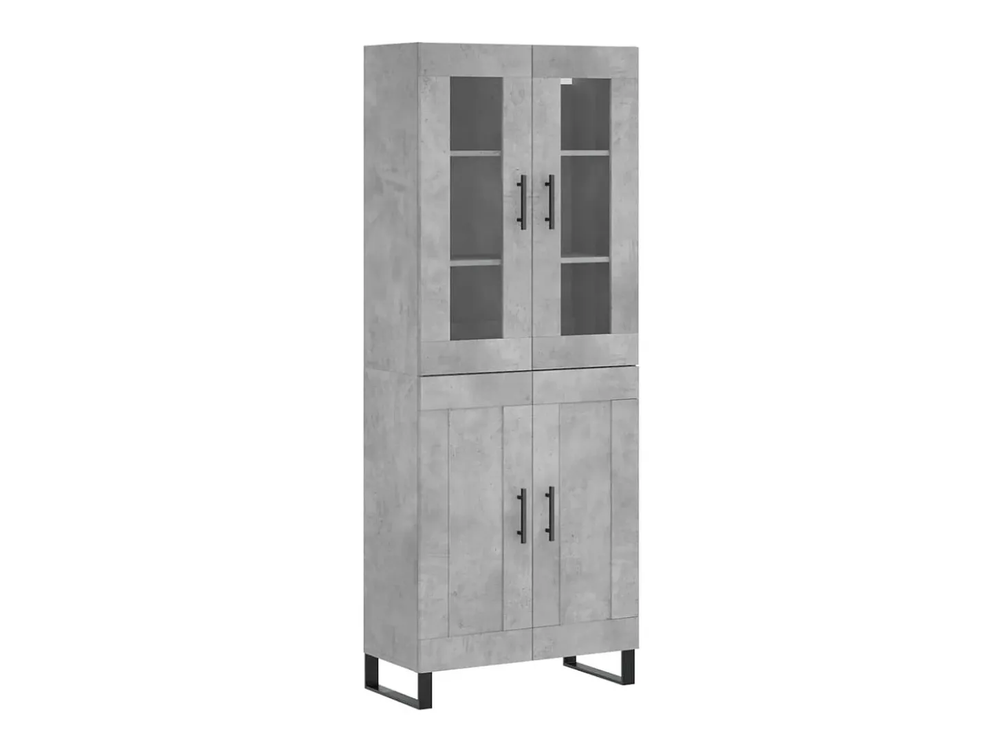 Aparador alto madera contrachapada gris hormigón 69,5x34x180 cm ES93763