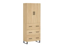 Aparador alto madera contrachapada color roble 69,5x34x180 cm ES169909