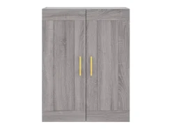 Aparador alto madera contrachapada gris sonoma 69,5x34x180 cm