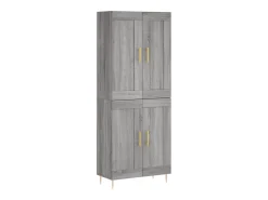 Aparador alto madera contrachapada gris sonoma 69,5x34x180 cm