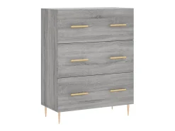 Aparador alto madera contrachapada gris sonoma 69,5x34x180 cm