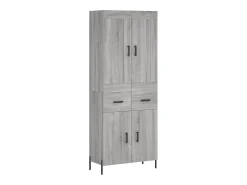 Aparador alto madera contrachapada gris sonoma 69,5x34x180 cm