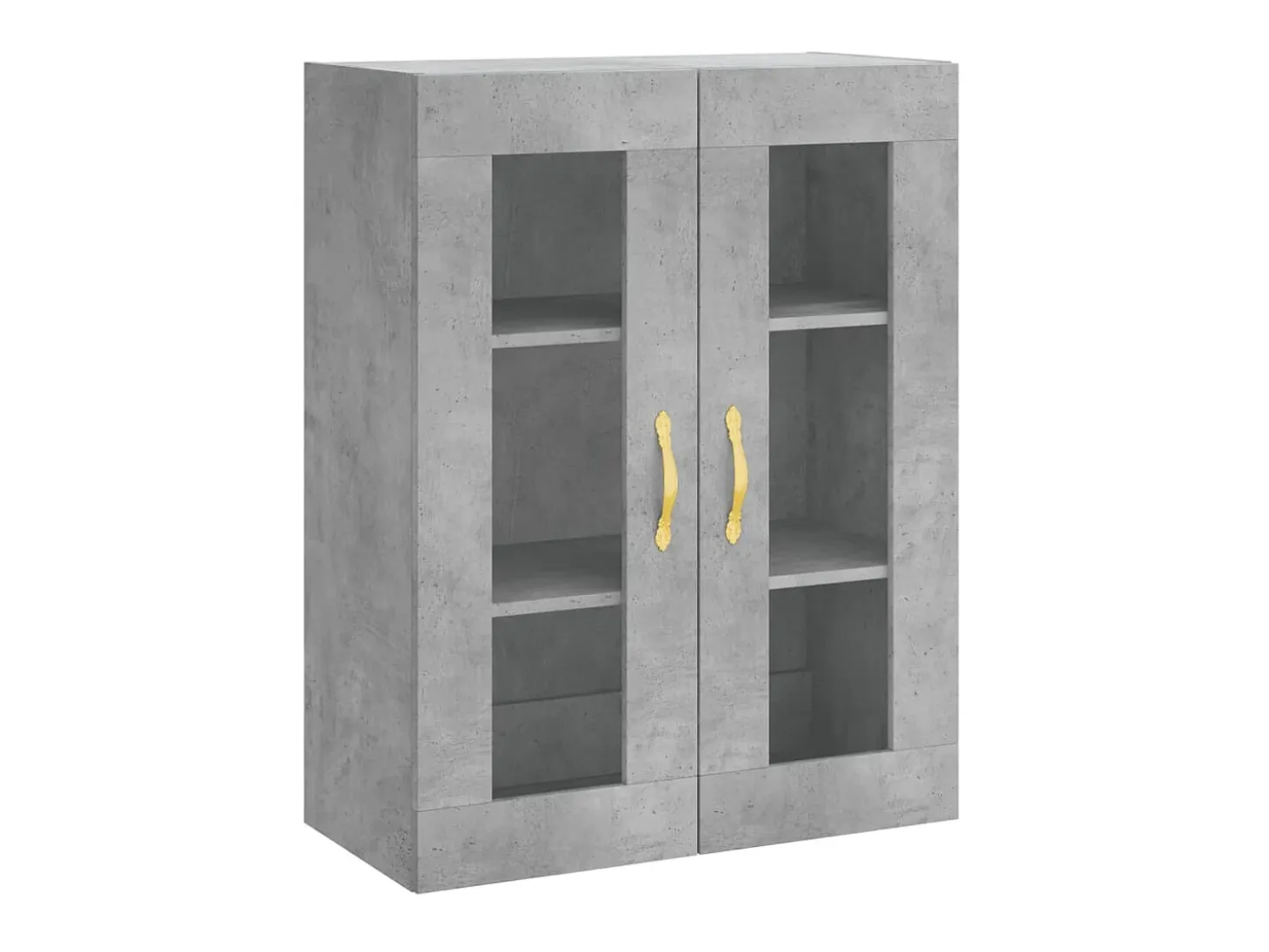 Aparador alto madera contrachapada gris hormigón 69,5x34x180 cm ES78189