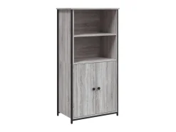 Aparador alto madera contrachapada Sonoma gris 62x36x121,5 cm ES48101