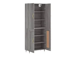 Aparador alto madera contrachapada gris sonoma 69,5x34x180 cm ES555222
