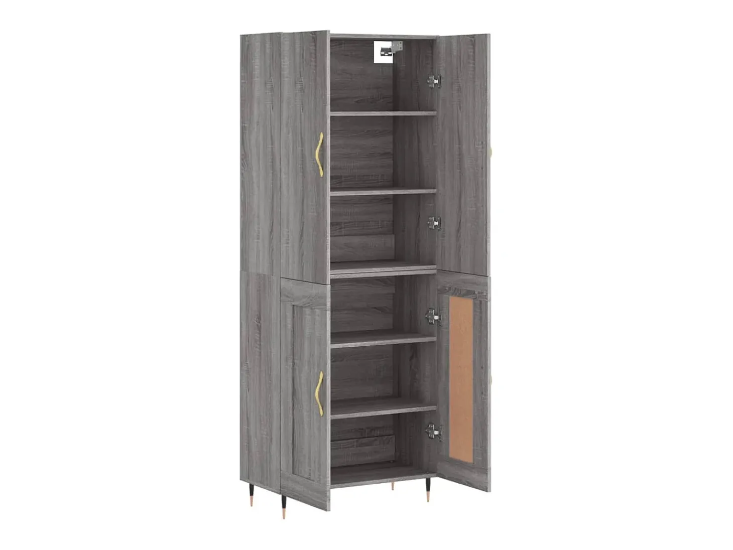 Aparador alto madera contrachapada gris sonoma 69,5x34x180 cm ES555222
