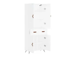 Aparador alto madera contrachapada blanco 69,5x34x180 cm ES79435
