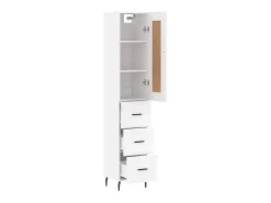 Aparador alto madera contrachapada blanco 34,5x34x180 cm ES57482
