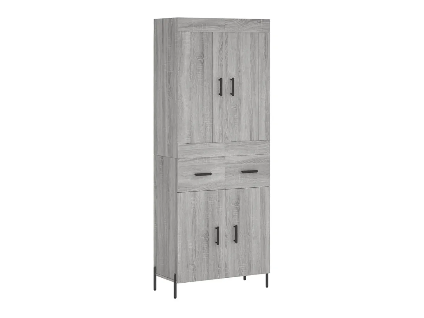 Aparador alto madera contrachapada gris sonoma 69,5x34x180 cm ES89989