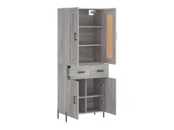 Aparador alto madera contrachapada gris sonoma 69,5x34x180 cm ES89989