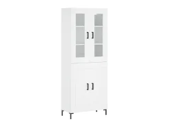 Aparador alto madera contrachapada blanco 69,5x34x180 cm ES42238