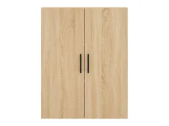 Aparador alto madera contrachapada color roble 69,5x34x180 cm