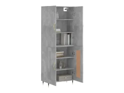 Aparador alto madera contrachapada gris hormigón 69,5x34x180 cm ES54906