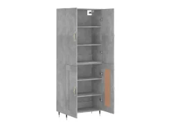 Aparador alto madera contrachapada gris hormigón 69,5x34x180 cm ES54906