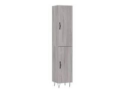 Aparador alto madera contrachapada gris Sonoma 34,5x34x180 cm ES23845