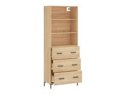Aparador alto madera contrachapada color roble 69,5x34x180 cm ES96758
