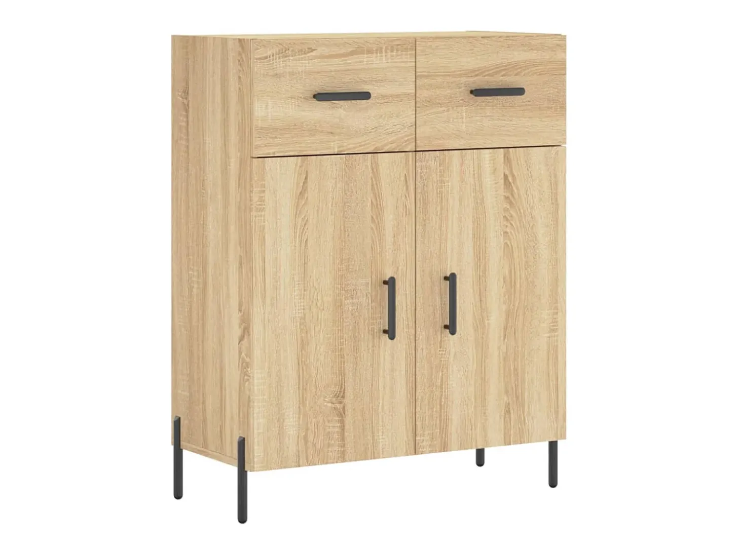 Aparador alto madera contrachapada color roble 69,5x34x180 cm