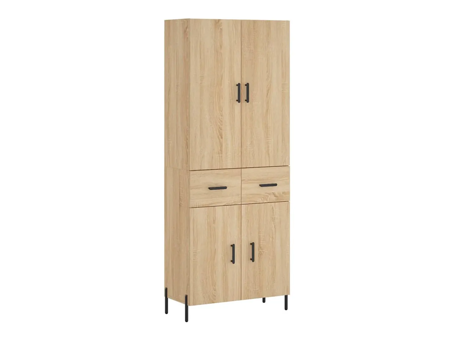 Aparador alto madera contrachapada color roble 69,5x34x180 cm