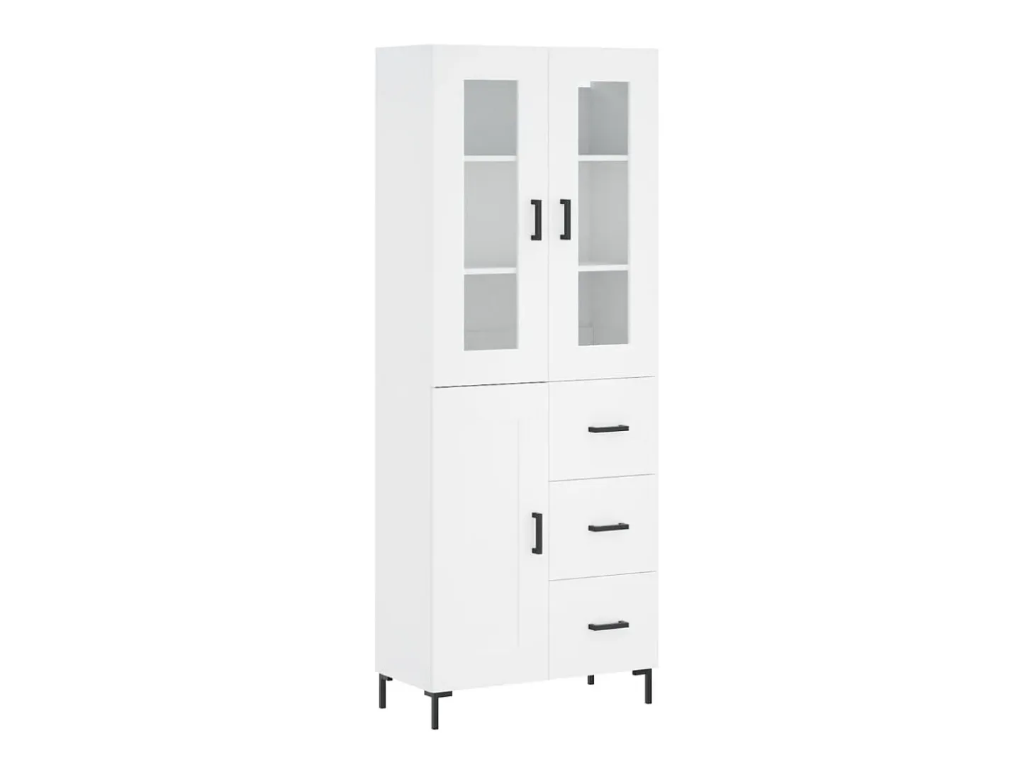 Aparador alto madera contrachapada blanco 69,5x34x180 cm ES66733