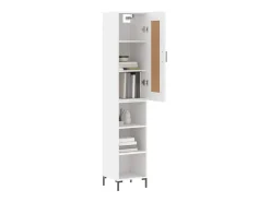 Aparador alto madera contrachapada blanco 34,5x34x180 cm ES66048