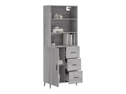 Aparador alto madera contrachapada gris sonoma 69,5x34x180 cm ES55587