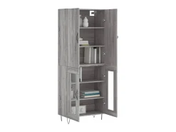 Aparador alto madera contrachapada gris sonoma 69,5x34x180 cm ES53041