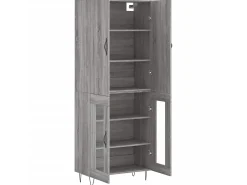 Aparador alto madera contrachapada gris sonoma 69,5x34x180 cm ES53041