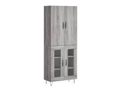 Aparador alto madera contrachapada gris sonoma 69,5x34x180 cm ES53041