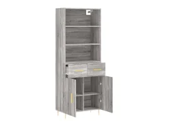 Aparador alto madera contrachapada gris sonoma 69,5x34x180 cm ES79049