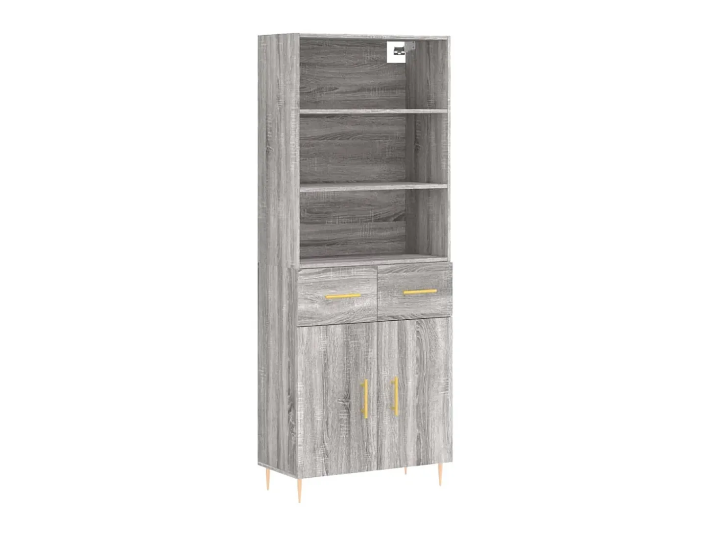 Aparador alto madera contrachapada gris sonoma 69,5x34x180 cm ES79049