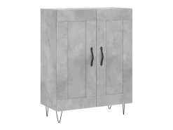 Aparador alto madera contrachapada gris hormigón 69,5x34x180 cm