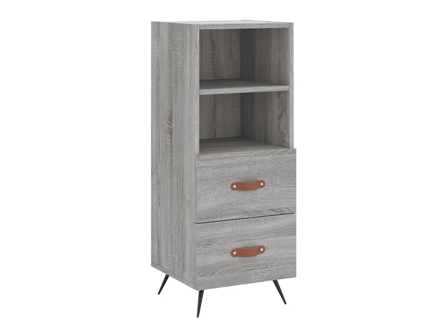 Aparador alto madera contrachapada gris Sonoma 34,5x34x180 cm ES60678