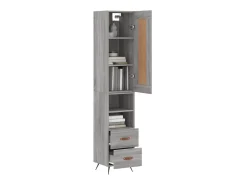 Aparador alto madera contrachapada gris Sonoma 34,5x34x180 cm ES60678