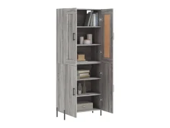 Aparador alto madera contrachapada gris sonoma 69,5x34x180 cm ES52428